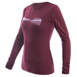 T-shirt femme Sensor Merino Air Pt Hills dl.rukáv rouge foncé Port Red