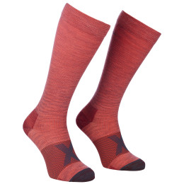 Chaussettes compression Ortovox Tour Compression Long Socks W rouge blush