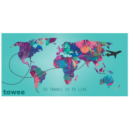 Serviette sechage rapide Towee Travel The World 80x160 cm mix1 TravelTheWorld