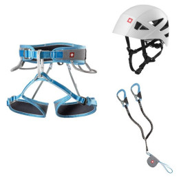 Kit via ferrata Ocún Via Ferrata Twist Tech Eco Captur Lite Swivel Shard Set gris / bleu Grey / Blue