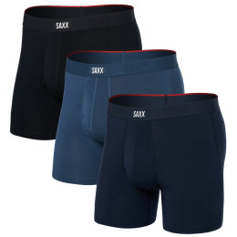 Caleçon homme Saxx Vibe Xtra Soft Comfort Boxer Brf Fly 3Pk bleu foncé dark denim/navy/black