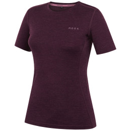 T-shirt femme MOOA MerinoSilk 160 short violet foncé dark purple melange