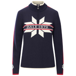 Pull femme Dale of Norway Nåle Fem Sweater bleu / blanc Navy Offwhite Red Rose