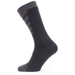 Chaussettes imperméables SealSkinz Waterproof Warm Weather Mid Length gris / noir Black/Grey