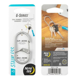Mousqueton auxiliaire Nite Ize G-series #3 argenté Stříbrná