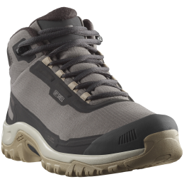 Bottes hiver femme Salomon Shelter Waterproof gris Plum Kitten / Phantom / Desert Tan