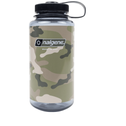 Bouteille Nalgene Wide Mouth Camo Print 1000 ml gris / noir Gray w/Black Camo