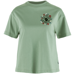 T-shirt femme Fjällräven Fjällblomster Logo T-shirt W vert Misty Green