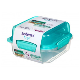 Boîte aliments Sistema Lunch Stack To Go Square 1,24l turquoise mint