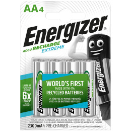 Piles rechargeables Energizer AA / HR6 - 2300 mAh argenté