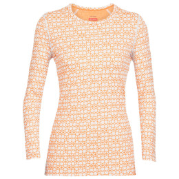 T-shirt fonctionnel femme Icebreaker 250 Vertex LS Crewe Alpine Geo orange clair snow/flash/j