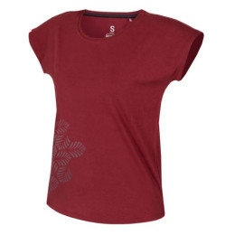 T-shirt femme Ocún Kimo T Women Leafs rouge Red Oxblood