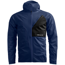 Veste imperméable pour homme Ortovox Trace 2.5L Jacket M bleu / noir Blue Nunatak