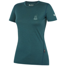 T-shirt femme Zulu Merino Fire 160 Short pétrole petrol