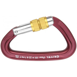 Mousqueton Grivel K3N Plume Screw Lock rouge