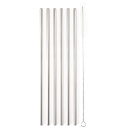 Pailles G21 BeEco Classic 6 ks rovná + kartáček na čištění argenté