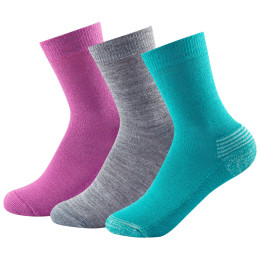 Chaussettes enfant Devold Daily Medium Kid Sock 3PK rose GirlMix