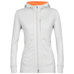 Veste polaire fonctionnelle femme Icebreaker Quantum III LS Zip Hoodie gris claire ether/flash