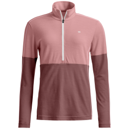 Veste polaire fonctionnelle femme Ortovox 185 Rock'N'Wool Zip Neck rose Dusk Rose