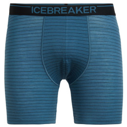Caleçon homme Icebreaker Mens Anatomica Long Boxers bleue Thunder/Black/Stripe