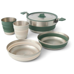 Set de vaisselle Sea to Summit Detour Stainless Steel One Pot Cook Set 5 Piece argenté / vert