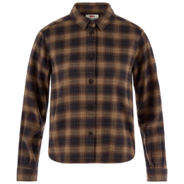 Chemise femme Fjällräven Övik Boxy Flannel Shirt W brun Black-Wood Brown