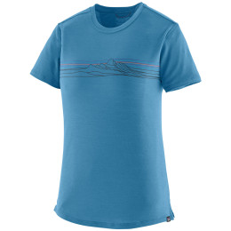 T-shirt femme Patagonia Women's Capilene Cool Merino Blend Graphic Shirt bleu Strata Stripe: Shore Blue