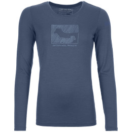 T-shirt femme Ortovox Merino Contrast Ls W bleue NightBlue