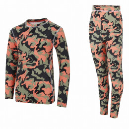 Ensemble fonctionnel enfant Dare 2b Pow II Baselayer Set vert / orange OrgRstCamoPt