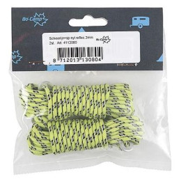 Hauban tente Bo-Camp Reflective Nylon Guy Rope 3mm jaune Yellow