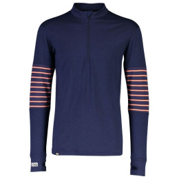T-shirt fonctionnel homme Mons Royale Alta Tech Half Zip bleue Navy/AlpineStripe