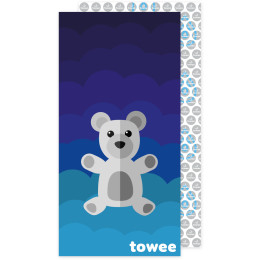 Serviette sechage rapide Towee Bear bleue Blue
