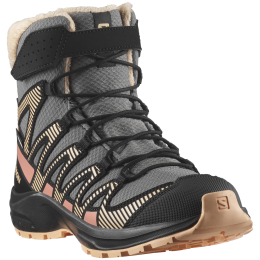 Bottes d'hiver enfant Salomon Xa Pro V8 Winter Waterproof gris Pewter / Black / Peach Fuzz