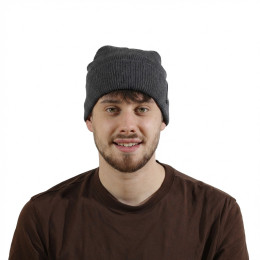 Bonnet homme hiver Sherpa Fred gris mel black 1045