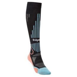 Chaussettes femme Bridgedale Ski Lightweight Women's vert Black/Coral/