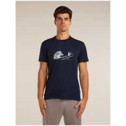 T-shirt fonctionnel homme Icebreaker Merino Blend Core SS Tee Canoe Companions bleu foncé MIDNIGHT NAVY