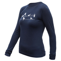 T-shirt technique à manches longues pour femme Sensor Merino Active Songbirds
