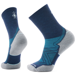 Chaussettes Smartwool Run Targeted Cushion Mid Crew Socks bleu / gris DEEP NAVY