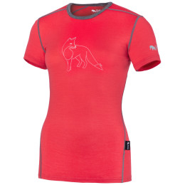 T-shirt femme Zulu Merino 160 Short Fox rouge / gris coral/grey