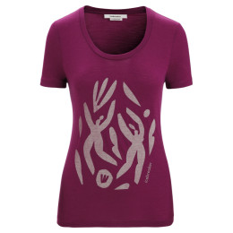 T-shirt fonctionnel femme Icebreaker Women Tech Lite II SS Scoop Tee Nature Celebration violet Go Berry