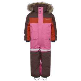 Combinaison enfant Didriksons Bjärven Kds Cover 5 Shadow Brown růžová/hnědá Shadow Brown