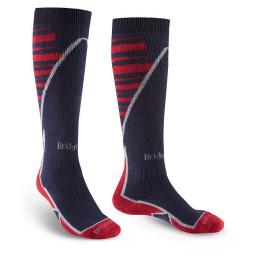 Mi-bas homme Bridgedale Ski Midweight+ bleu foncé navy/red/042