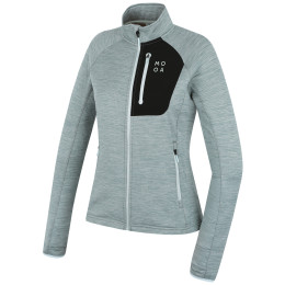 Sweat-shirt femme MOOA Nyore Grid 220 bleu aqua melange