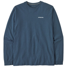 T-shirt homme Patagonia P-6 Logo Responsibili Tee LS bleue Utility Blue