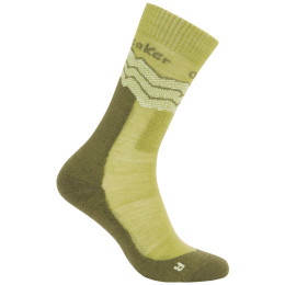 Chaussettes femme Icebreaker W Mer Hike+ Medium Crew Across the Peaks vert OLIVE/LODEN/ASHEN