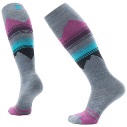 Chaussettes de ski Smartwool W Ski Targeted Cushion Pattern Otc gris / rose Pewter Blue