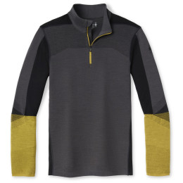 T-shirt fonctionnel homme Smartwool Intraknit Merino 200 Colorblock 1/4 Zip gris / jaune ForgedIron
