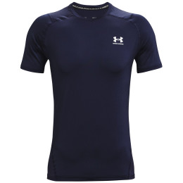T-shirt homme Under Armour HG Armour Fitted SS bleu foncé MidnightNavy//White