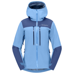 Veste de plein air pour femme Norrona Trollveggen Gore-Tex Pro Light Jacket bleu clair Allure/Vintage Indigo