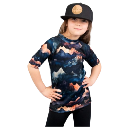T-shirt enfant Drexiss All Alpine Peaks Coolmax bleu / orange
